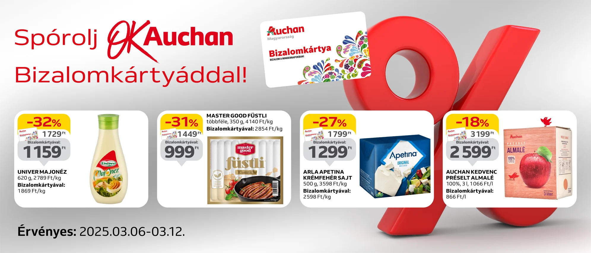 Spórolj OkAuchan bizalomkártyáddal!