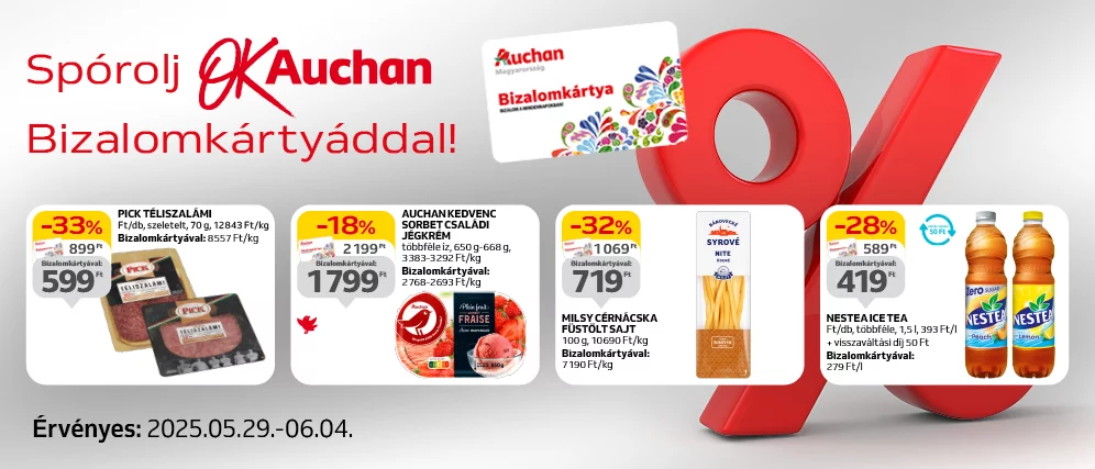 Spórolj OkAuchan bizalomkártyáddal!