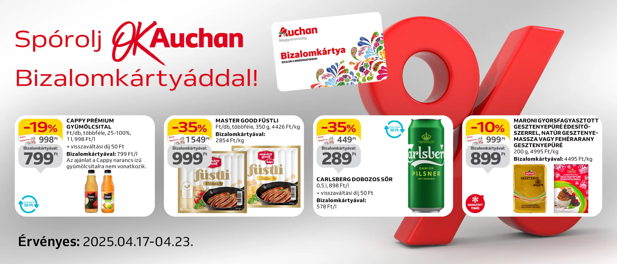 Spórolj OkAuchan bizalomkártyáddal!