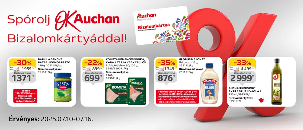 Spórolj OkAuchan bizalomkártyáddal!