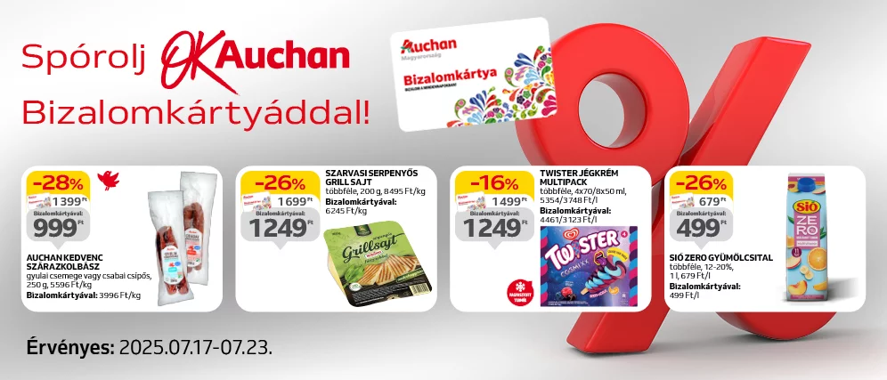 Spórolj OkAuchan bizalomkártyáddal!