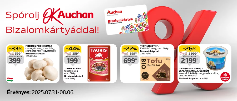 Spórolj OkAuchan bizalomkártyáddal!