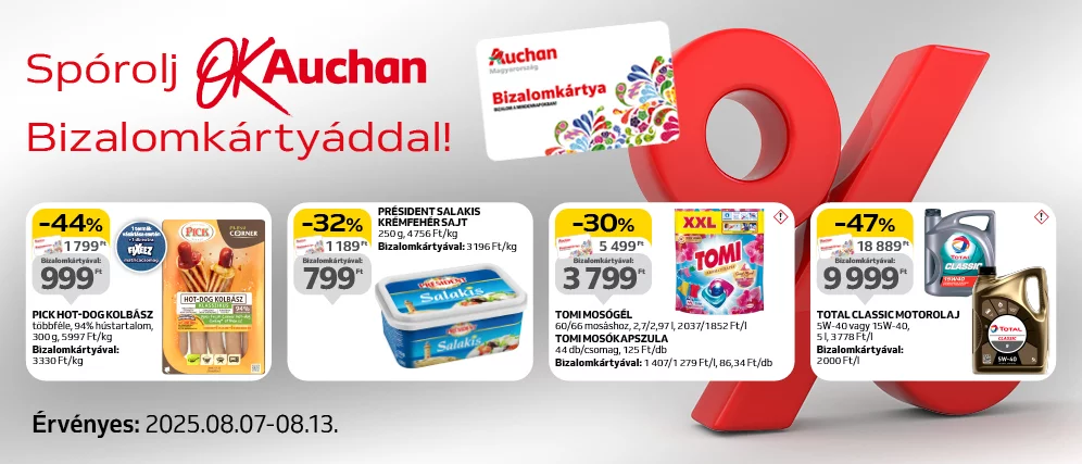 Spórolj OkAuchan bizalomkártyáddal!