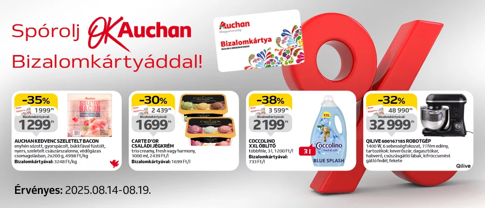 Spórolj OkAuchan bizalomkártyáddal!