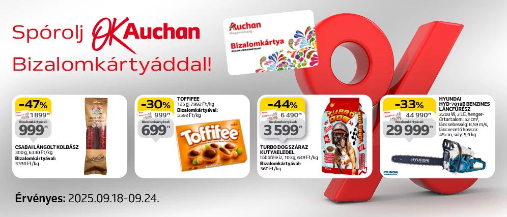Spórolj OkAuchan bizalomkártyáddal!