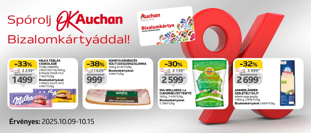 Spórolj OkAuchan bizalomkártyáddal!