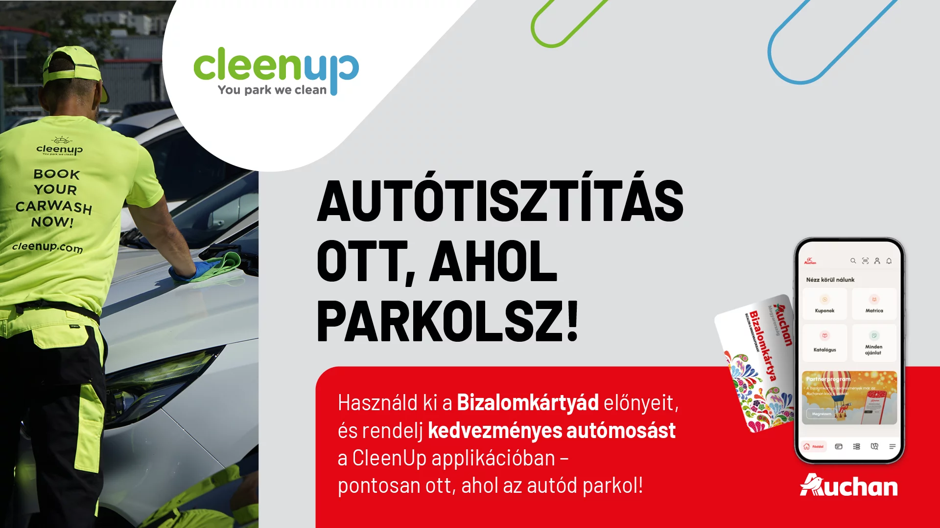 Bizalomkártyáddal kedvezményes autótisztítás, ott ahol parkolsz