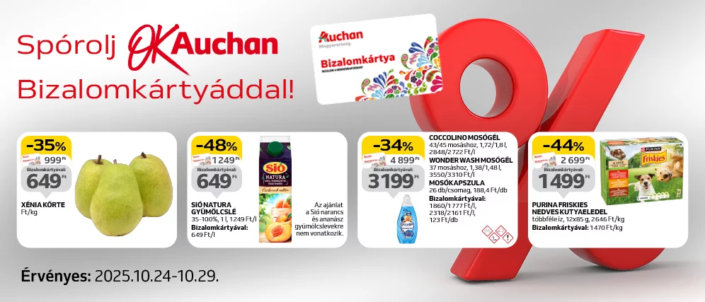 Spórolj OkAuchan bizalomkártyáddal!