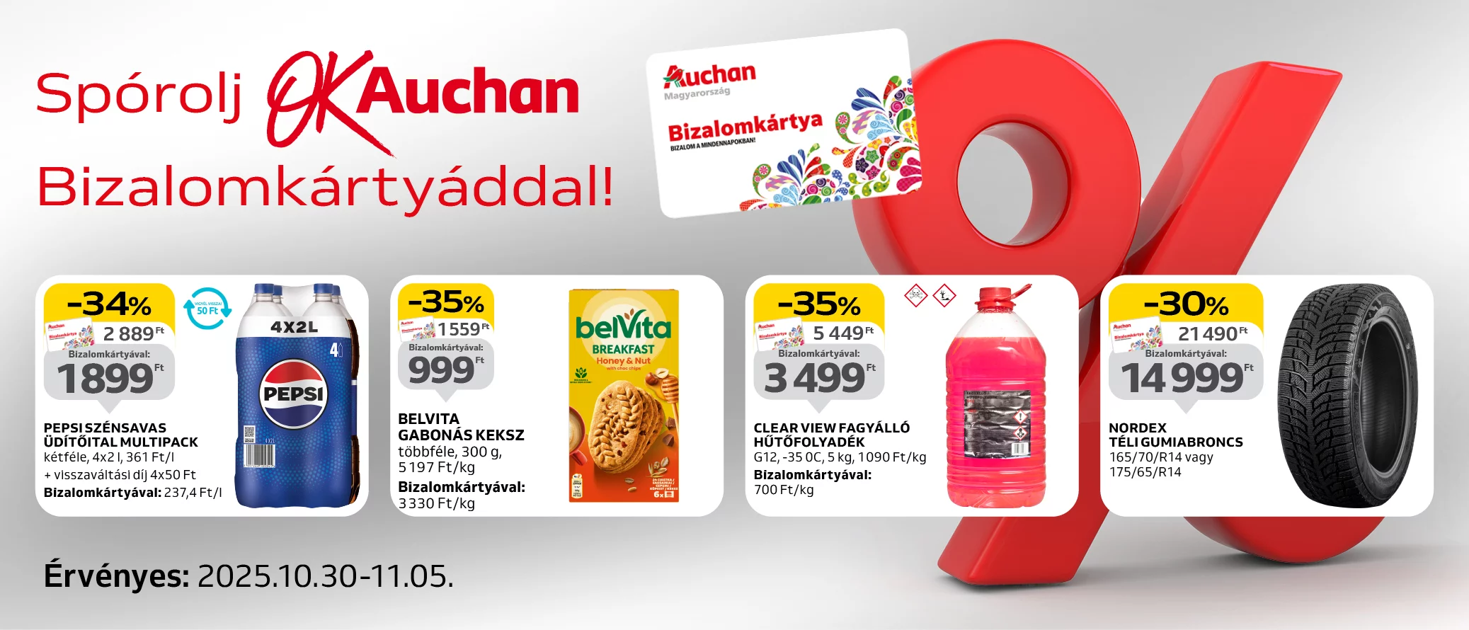 Spórolj OkAuchan bizalomkártyáddal!