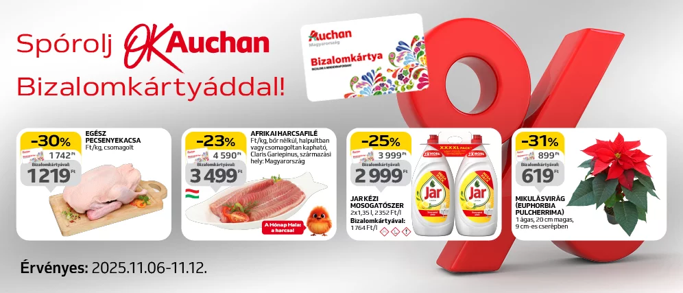 Spórolj OkAuchan bizalomkártyáddal!