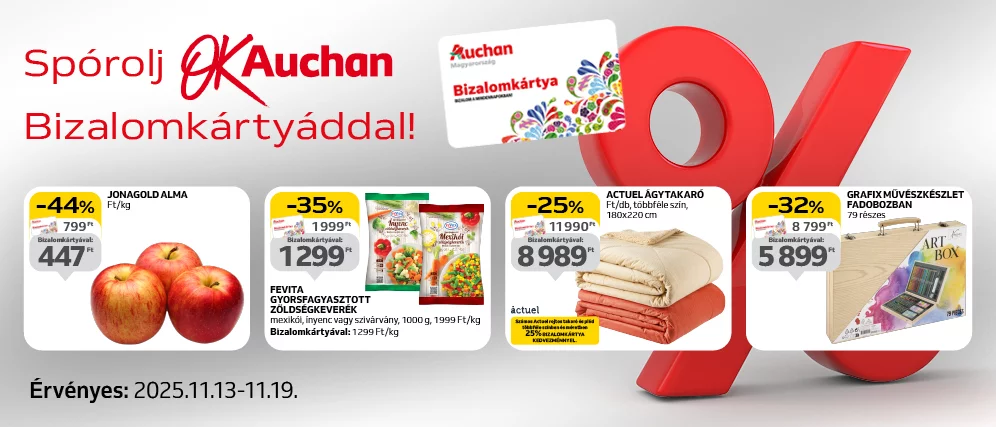 Spórolj OkAuchan bizalomkártyáddal!