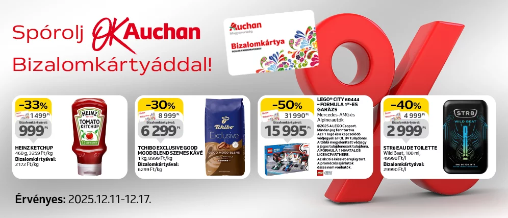 Spórolj OkAuchan bizalomkártyáddal!