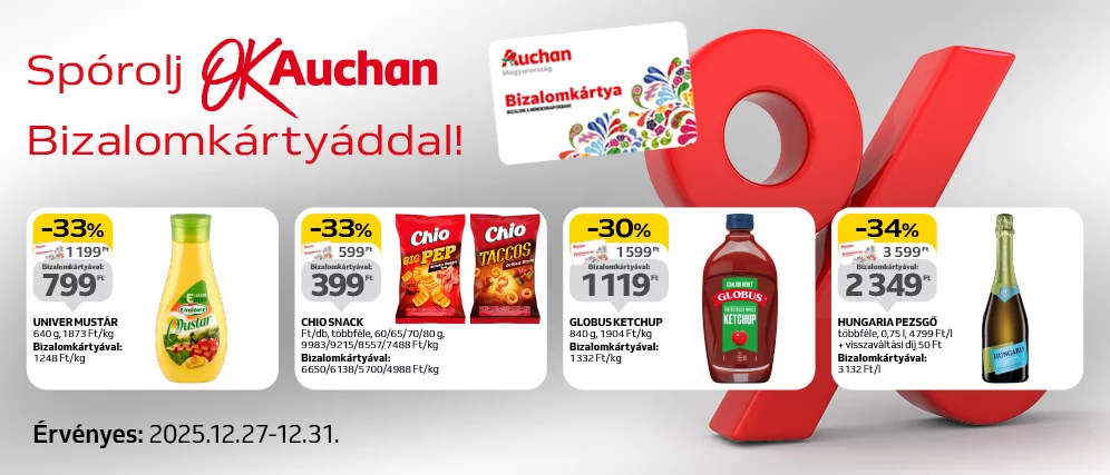 Spórolj OkAuchan bizalomkártyáddal!