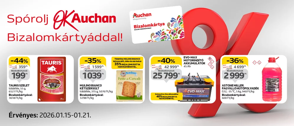Spórolj OkAuchan bizalomkártyáddal!