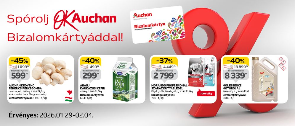 Spórolj OkAuchan bizalomkártyáddal!