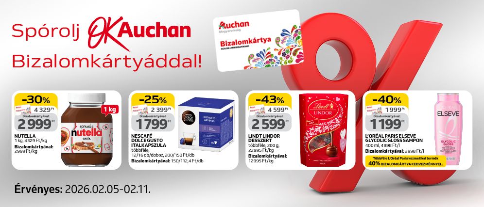 Spórolj OkAuchan bizalomkártyáddal!