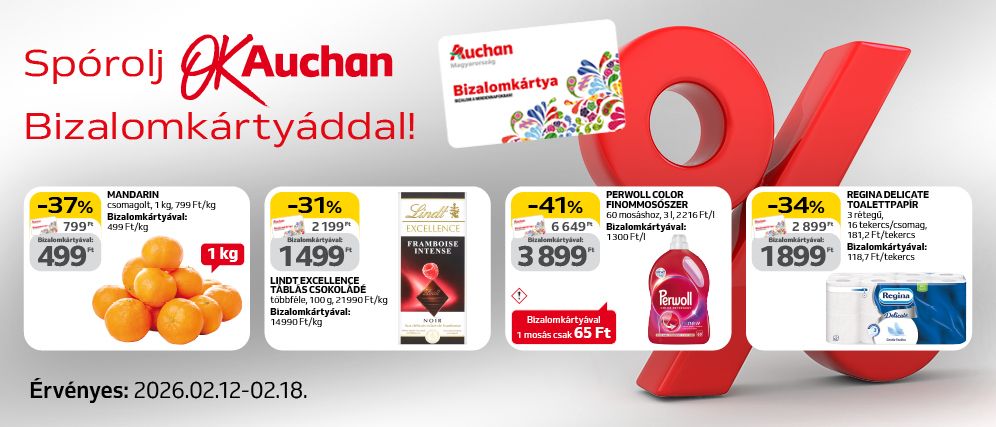 Spórolj OkAuchan bizalomkártyáddal!