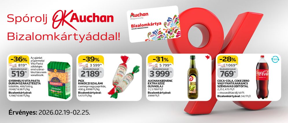 Spórolj OkAuchan bizalomkártyáddal!