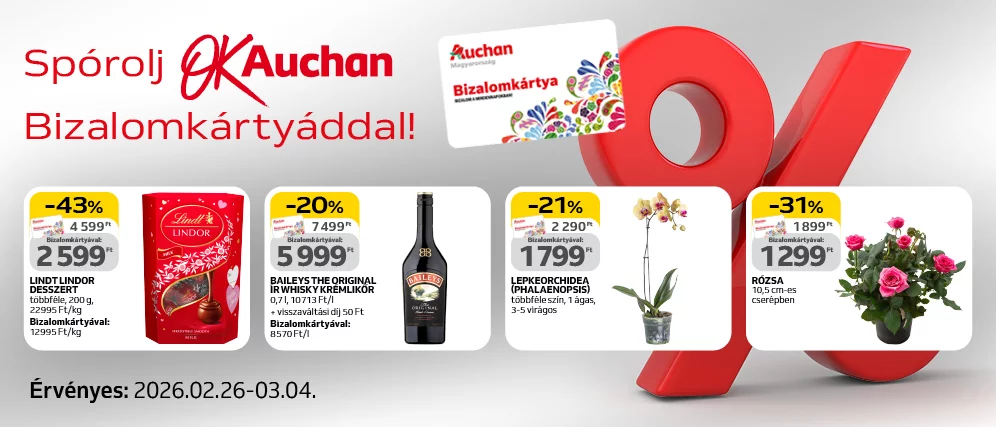 Spórolj OkAuchan bizalomkártyáddal!