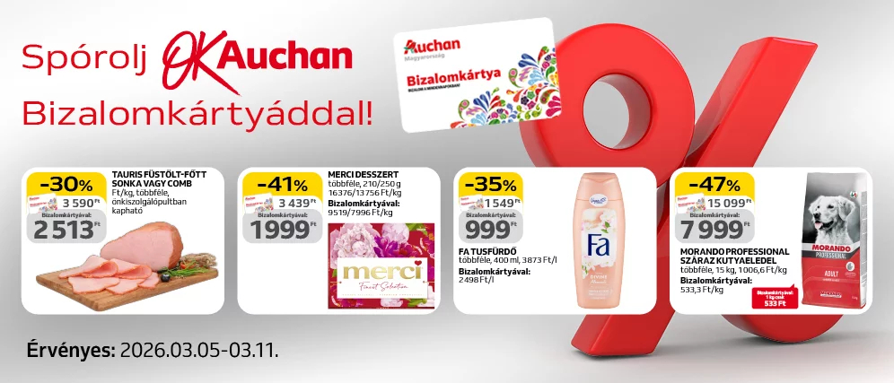 Spórolj OkAuchan bizalomkártyáddal!