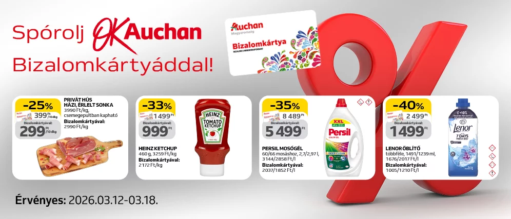 Spórolj OkAuchan bizalomkártyáddal!