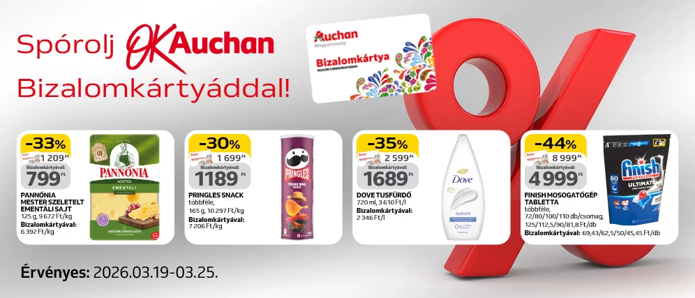 Spórolj OkAuchan bizalomkártyáddal!