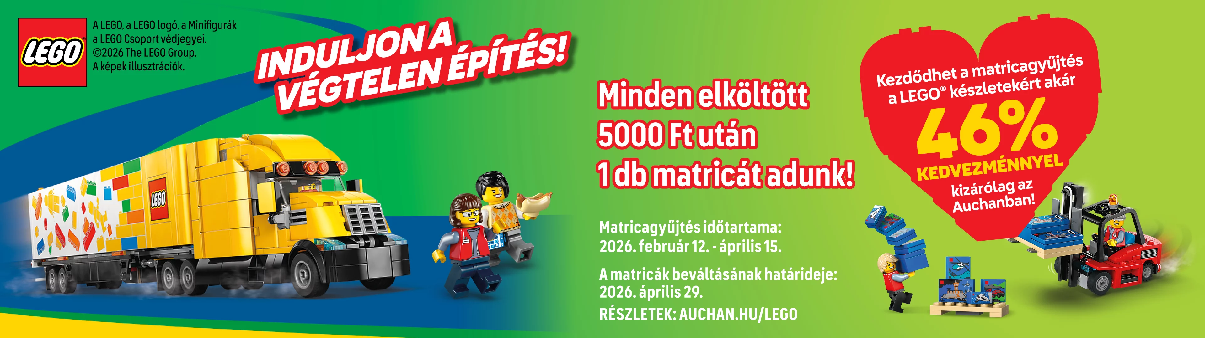 Kezdődhet a matricagyűjtés a LEGO készletekért akár 46% kedvezménnyel kizárólag az Auchanban!