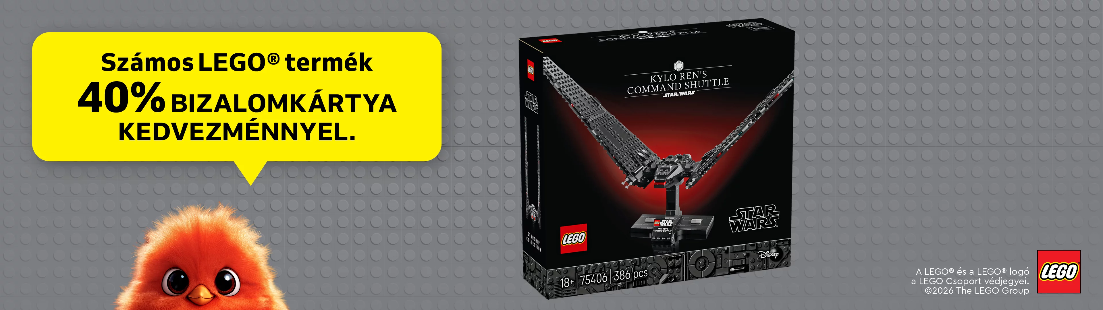 Számos LEGO termék 40% bizalomkártya kedvezménnyel.
