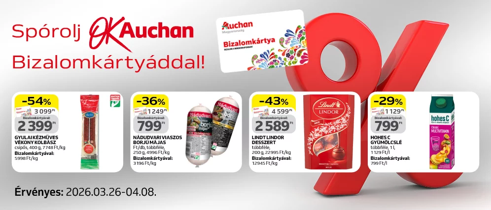 Spórolj OkAuchan bizalomkártyáddal!