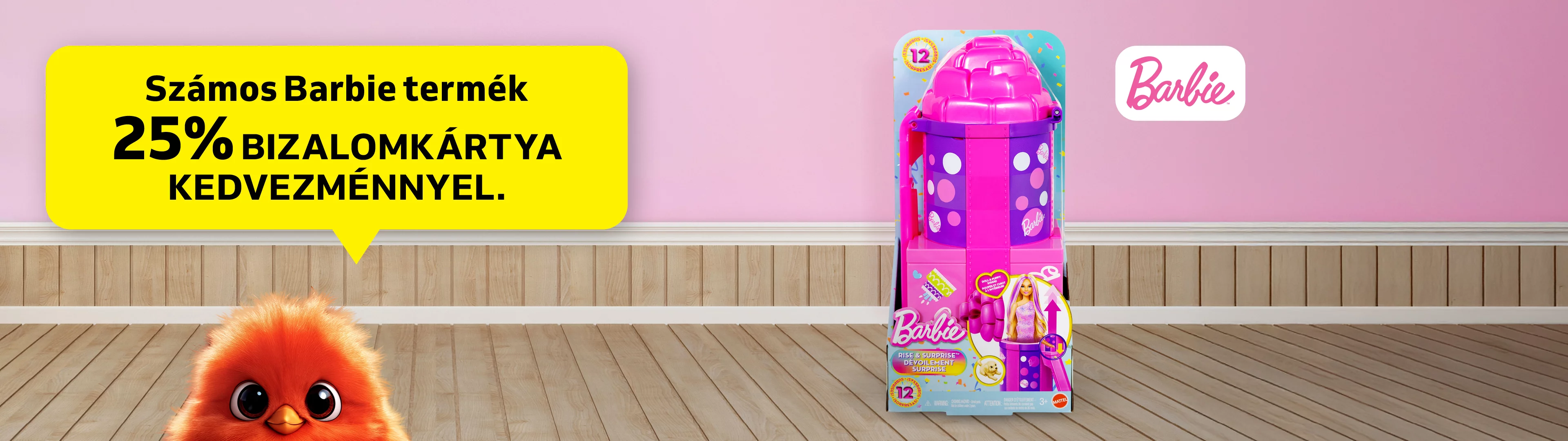 Számos Barbie termék 25% bizalomkártya kedvezménnyel.