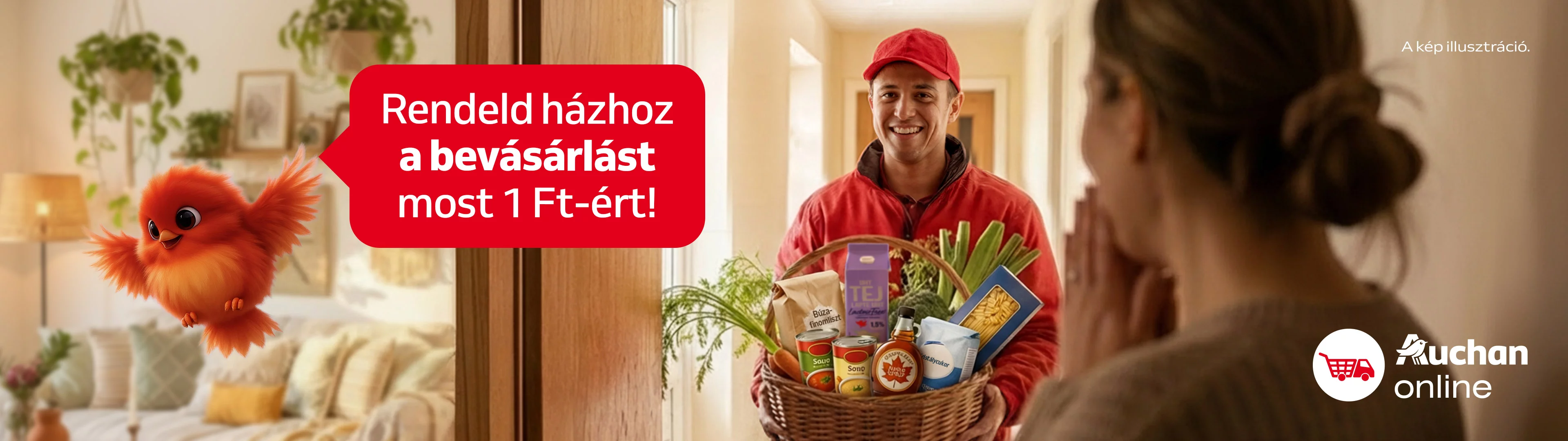 Rendeld házhoz a bevásárlást most 1 Ft-ért!