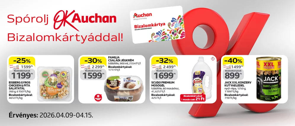 Spórolj OkAuchan bizalomkártyáddal!