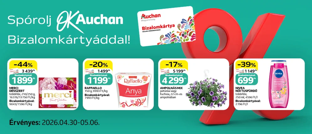 Spórolj OkAuchan bizalomkártyáddal!
