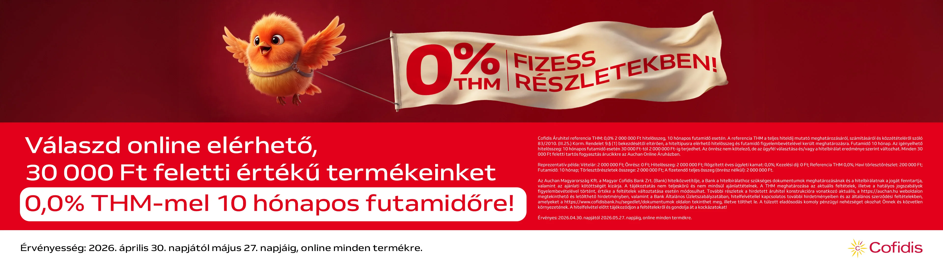 Online elérhető hitel 0,0% THM-mel, 30 000 Ft feletti termékekre!