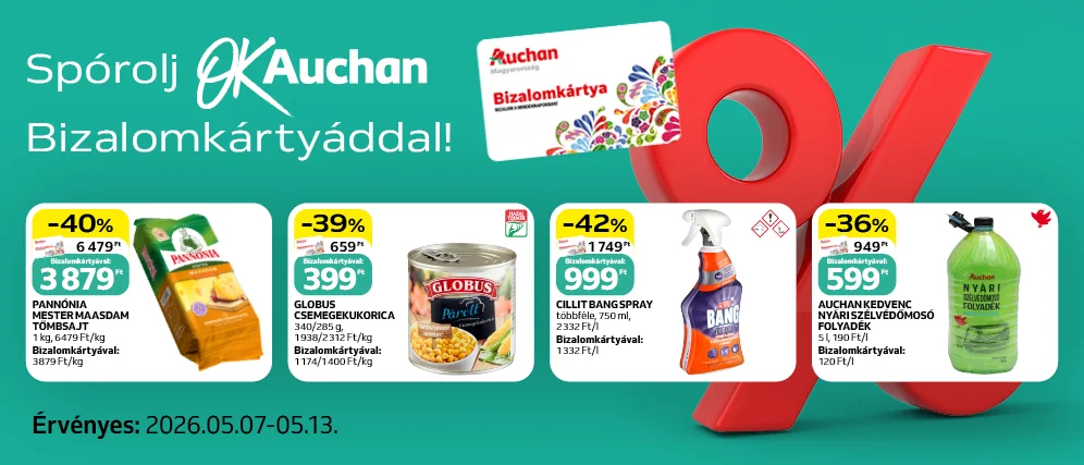 Spórolj OkAuchan bizalomkártyáddal!