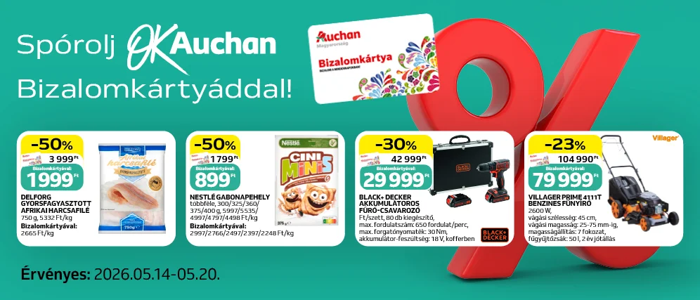 Spórolj OkAuchan bizalomkártyáddal!