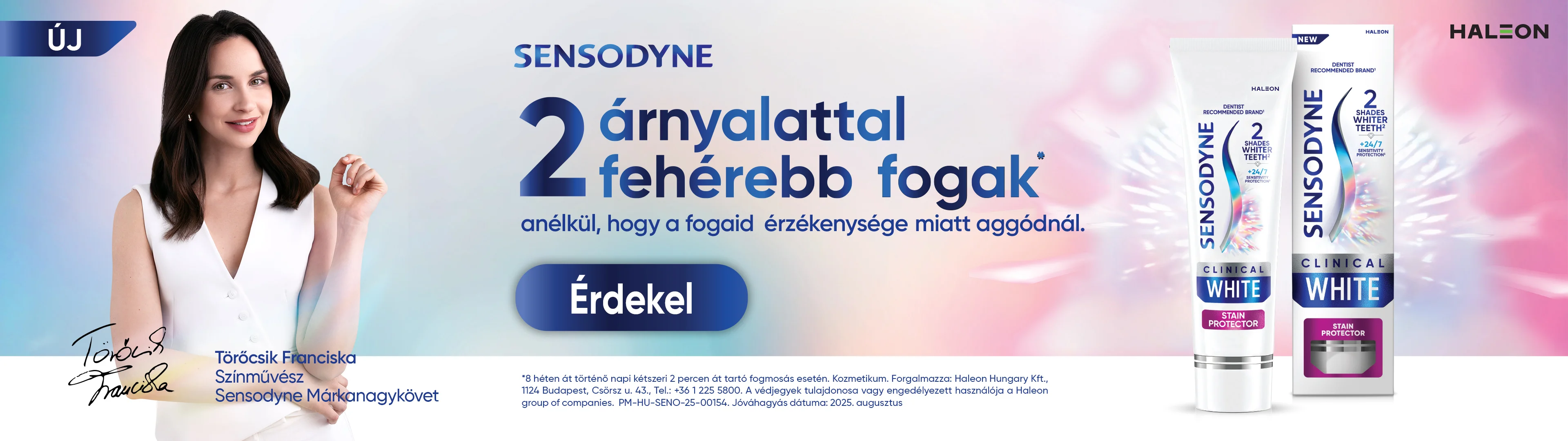 Sensodyne: 2 árnyalattal fehérebb fogak!