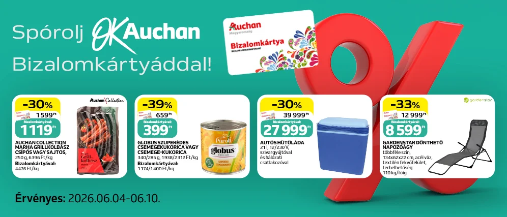 Spórolj OkAuchan bizalomkártyáddal!