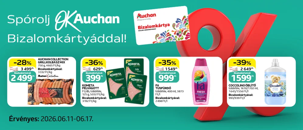 Spórolj OkAuchan bizalomkártyáddal!
