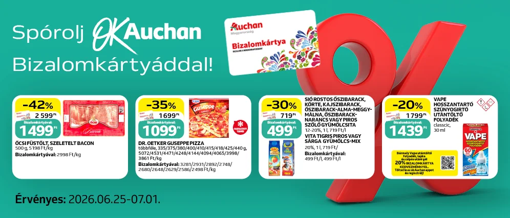 Spórolj OkAuchan bizalomkártyáddal!
