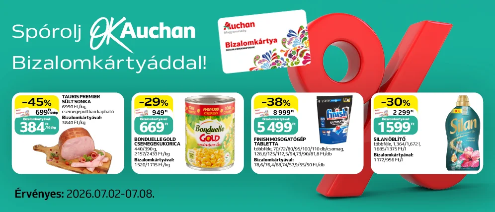 Spórolj OkAuchan bizalomkártyáddal!