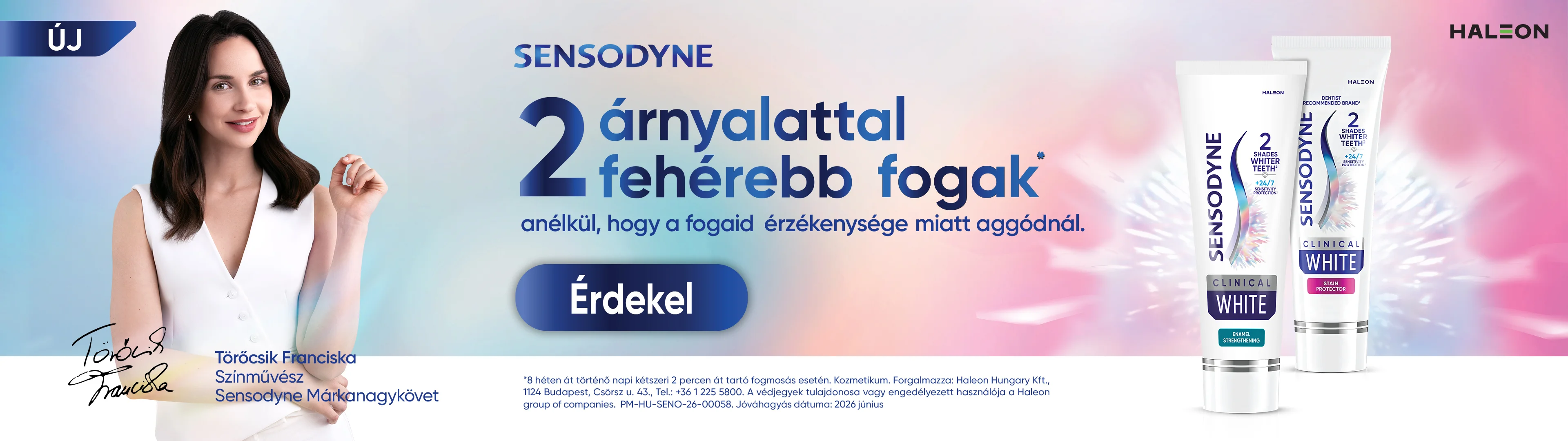 Sensodyne: 2 árnyalattal fehérebb fogak!