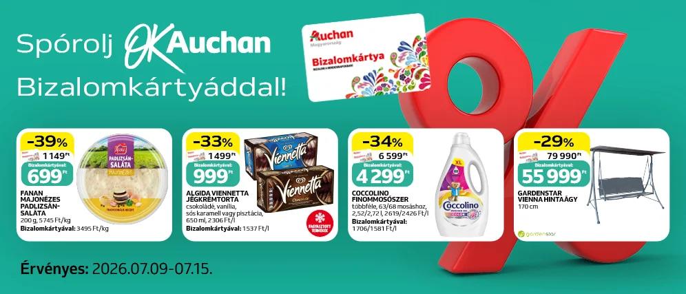 Spórolj OkAuchan bizalomkártyáddal!