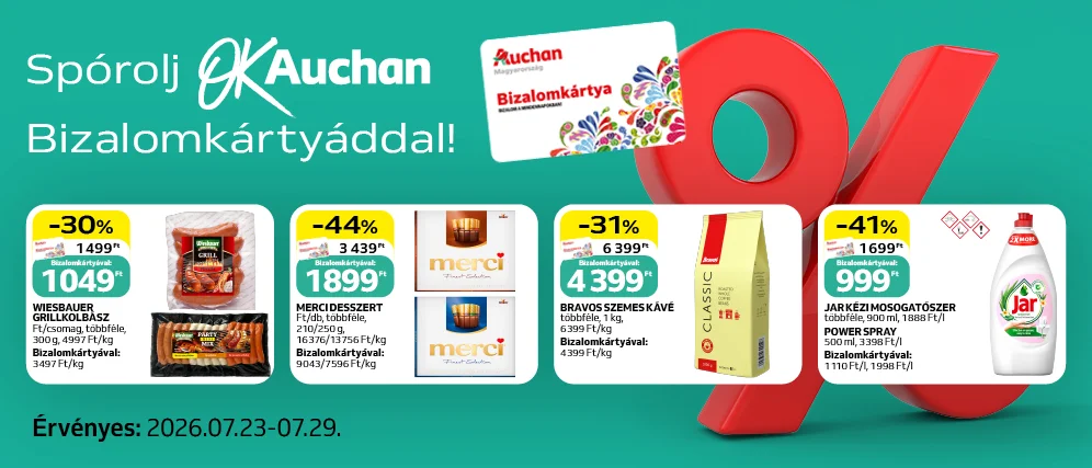 Spórolj OkAuchan bizalomkártyáddal!