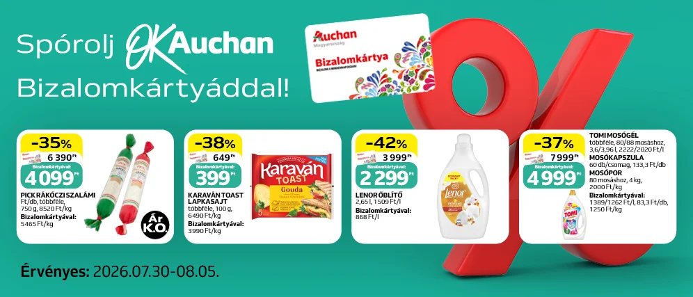 Spórolj OkAuchan bizalomkártyáddal!