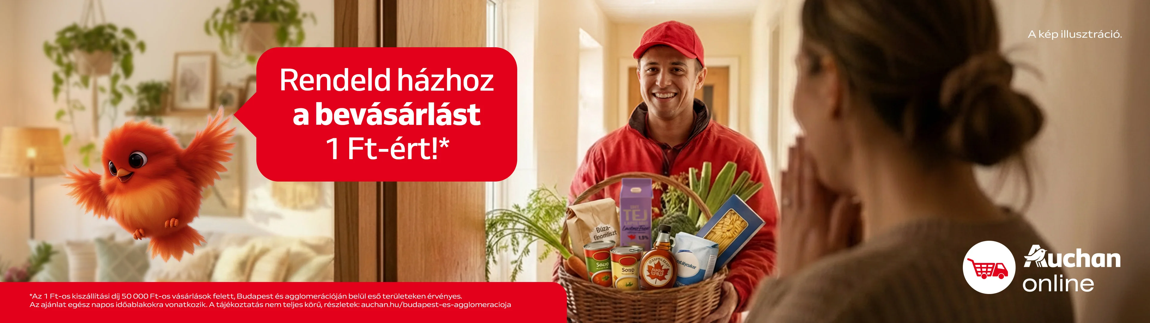 Rendeld házhoz a bevásárlást 1 Ft-ért!