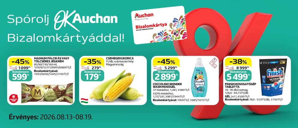 Spórolj OkAuchan bizalomkártyáddal!