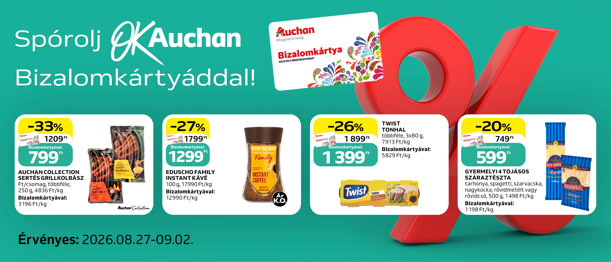Spórolj OkAuchan bizalomkártyáddal!