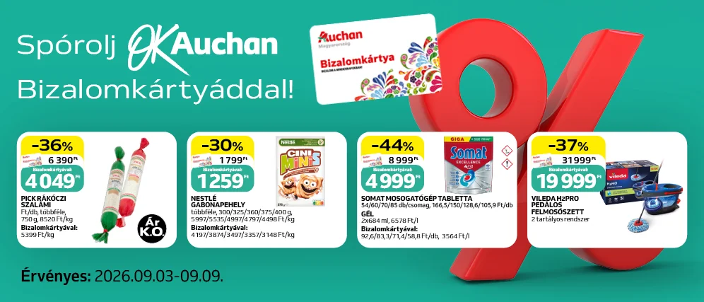 Spórolj OkAuchan bizalomkártyáddal!