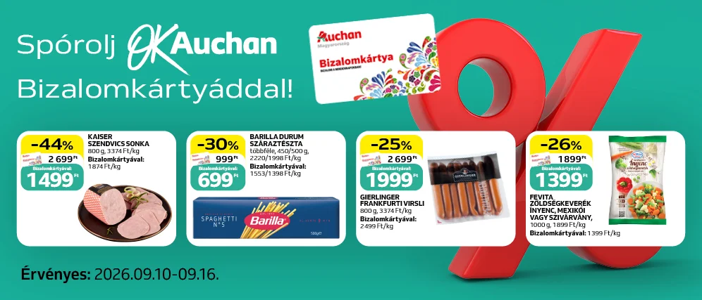 Spórolj OkAuchan bizalomkártyáddal!